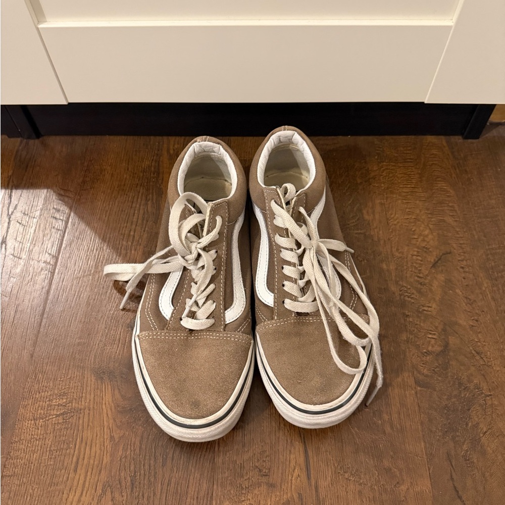 Vans Brown and White High-Top Sneakers